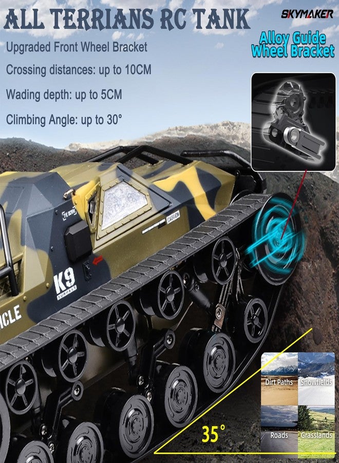 Skymaker RC Tank Car Military Off Road Remote Control Crawler, 2.4Ghz RTR Ripsaw with 360°Rotation Dual Motor Gearbox Proportional Control Drift for Adult Birthday Gifts (Camouflage) - Image 4